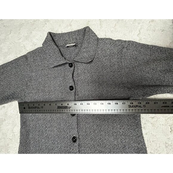 Habitat Women Button Front Jacket Small Long Sleeve Textured Cotton Blend Gray - Picture 7 of 9